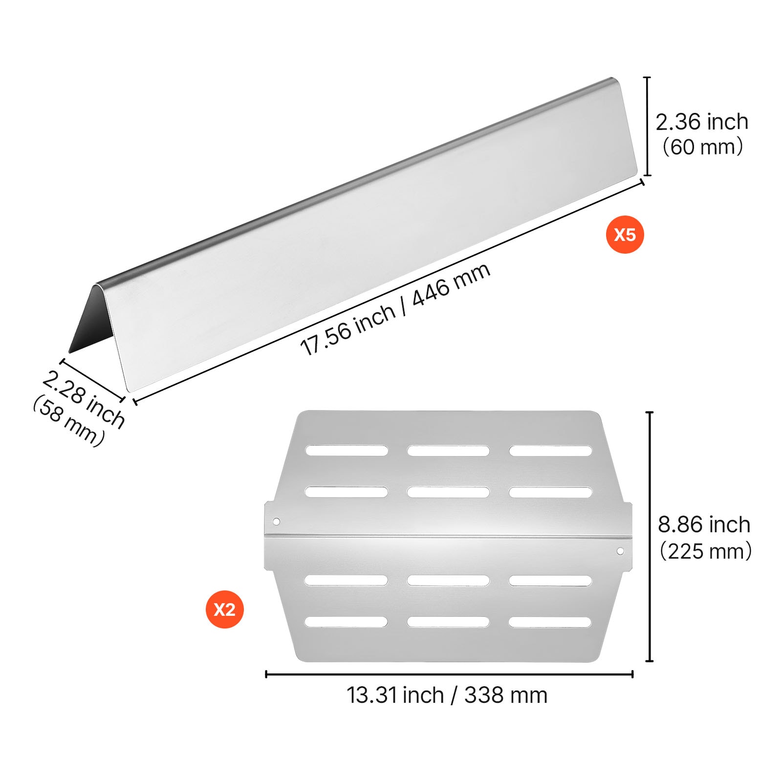 17 In Flavorizer Bars Steel Grill Replacement For Weber Genesis 300 Series_maomaolike.com